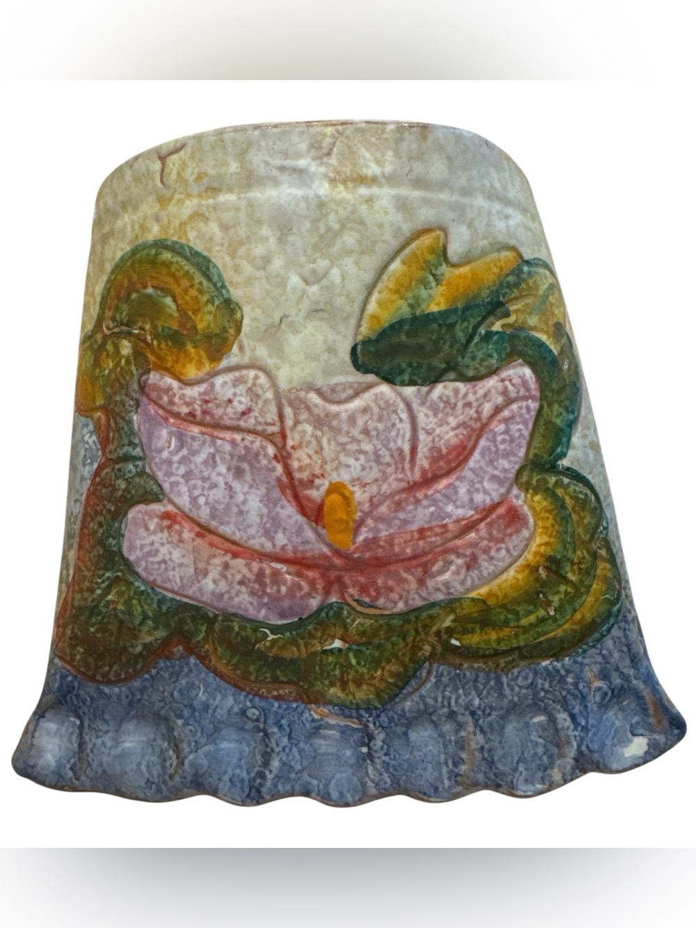 Hand Painted Ceramic Wall Pocket Made in Italy